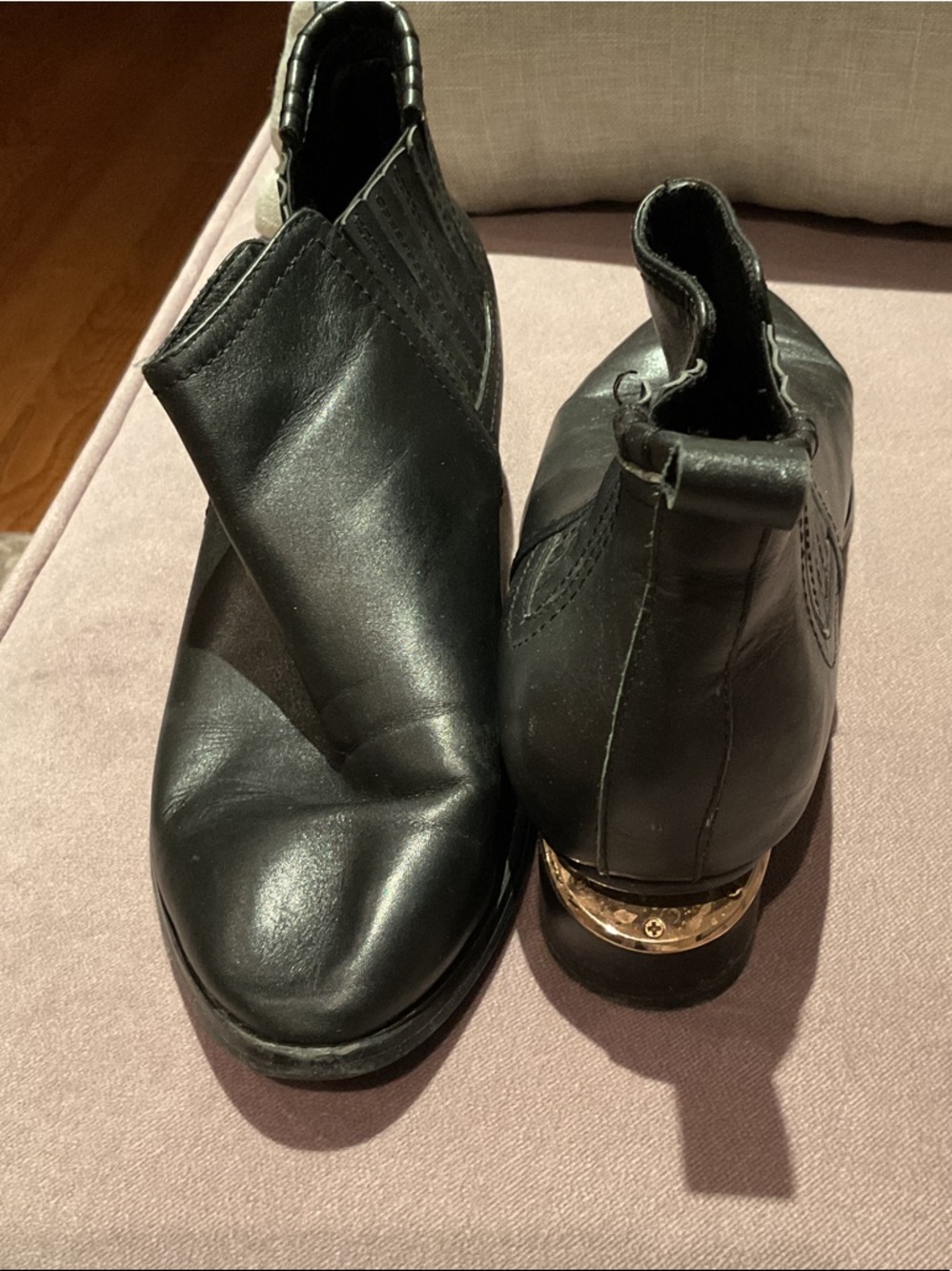 Alexander Wang Black Leather Chelsea Ankle Booties